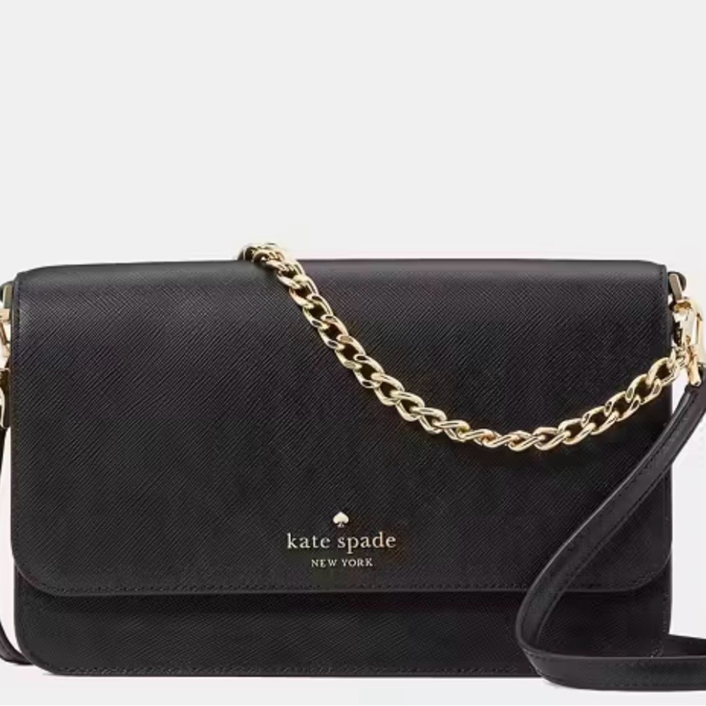 Kate Spade Textured  Madison Medium Flap Crossbody Bag With Matching Card holder